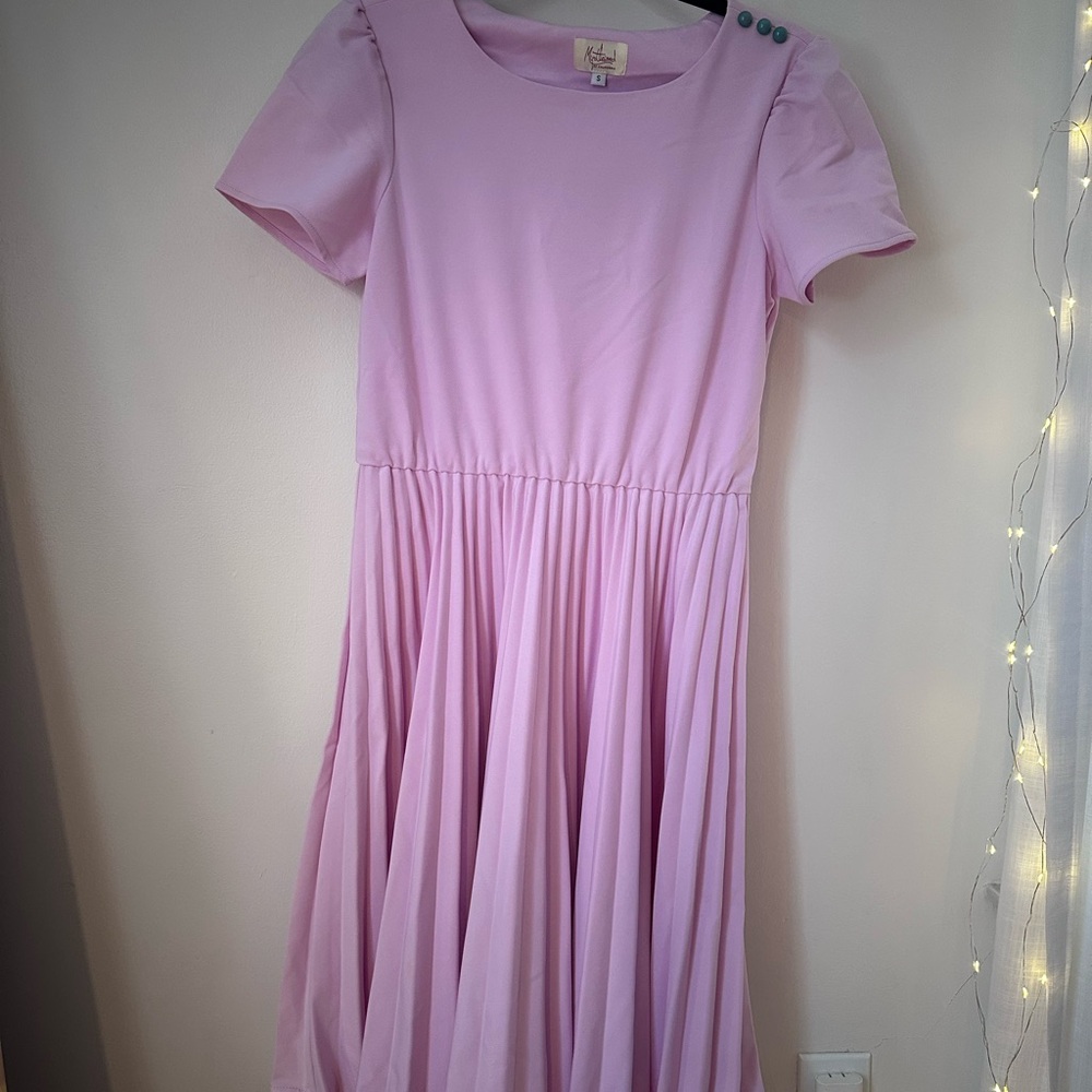 ModCloth pink dress with pleated skirt